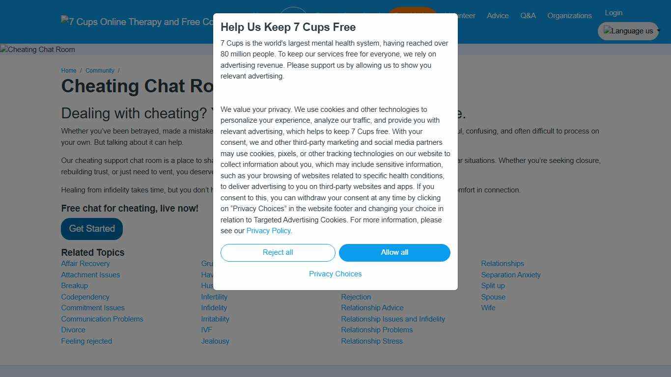 Cheating Chat Room 24/7 Online Chat 7 Cups